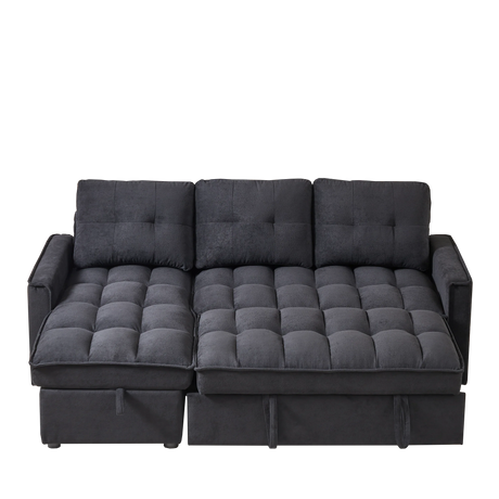 Chenille Reclining Sleeper Sofa Bed With Storage - Omega Lifestyles