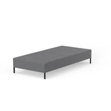 Twin XL Knock Down Grey Fabric Metal Mattress Foundation - Omega Lifestyles