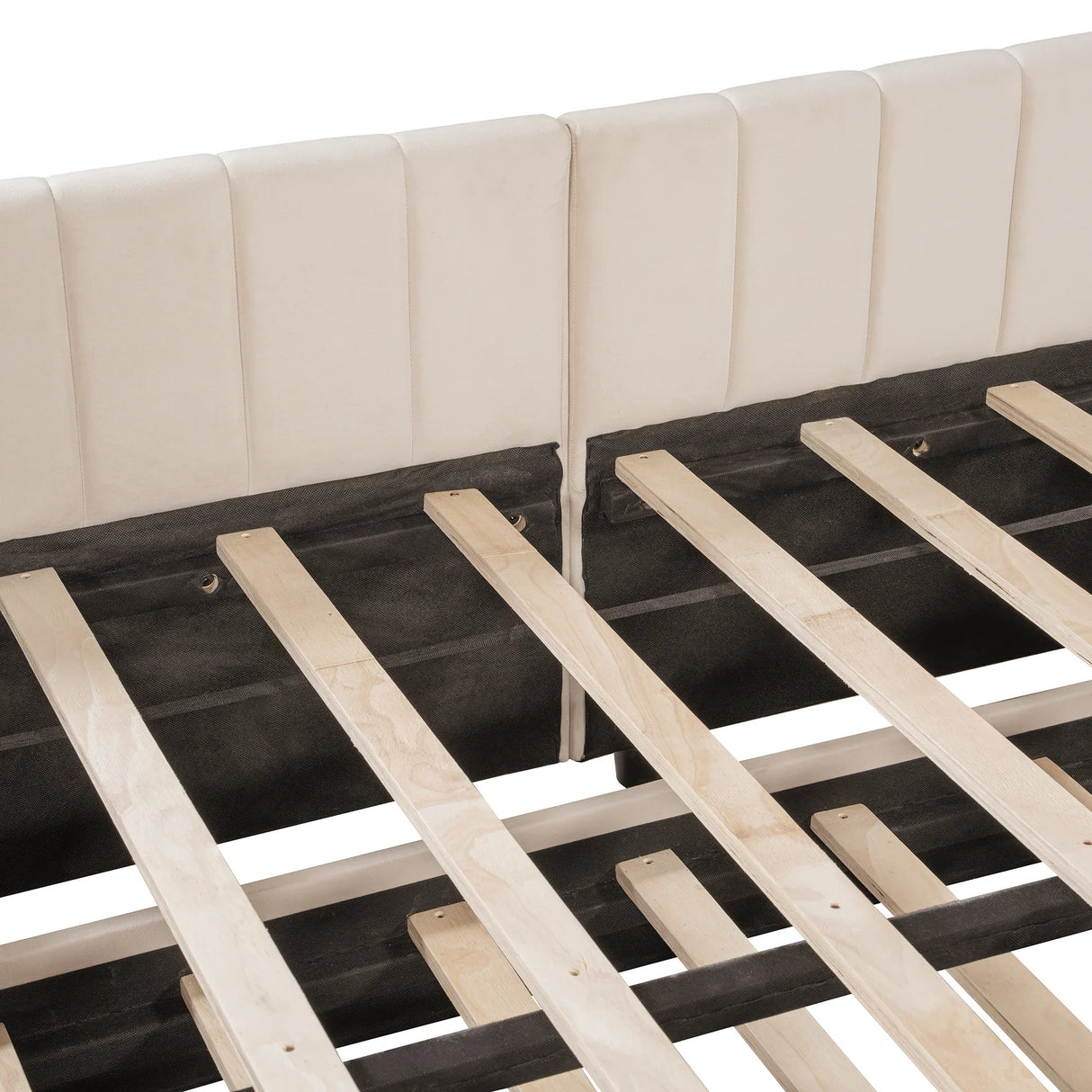 Full Upholstered L-Shaped Daybed With Twin Trundle - Omega Lifestyles