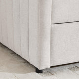 Twin Upholstered Linen Daybed With Functional Trundle - Omega Lifestyles