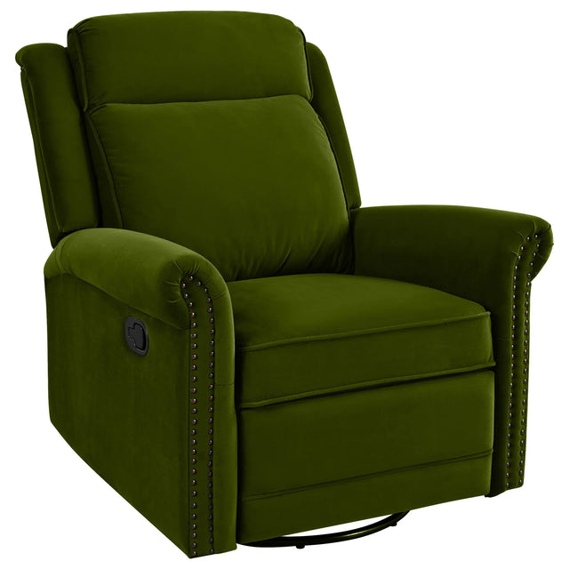 Modern Velvet Adjustable Backrest Swivel Recliner Chair - Omega Lifestyles