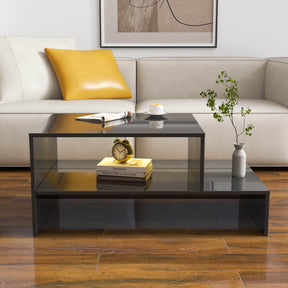 Architectural Shape Black Particle Board Coffee Table - Omega Lifestyles