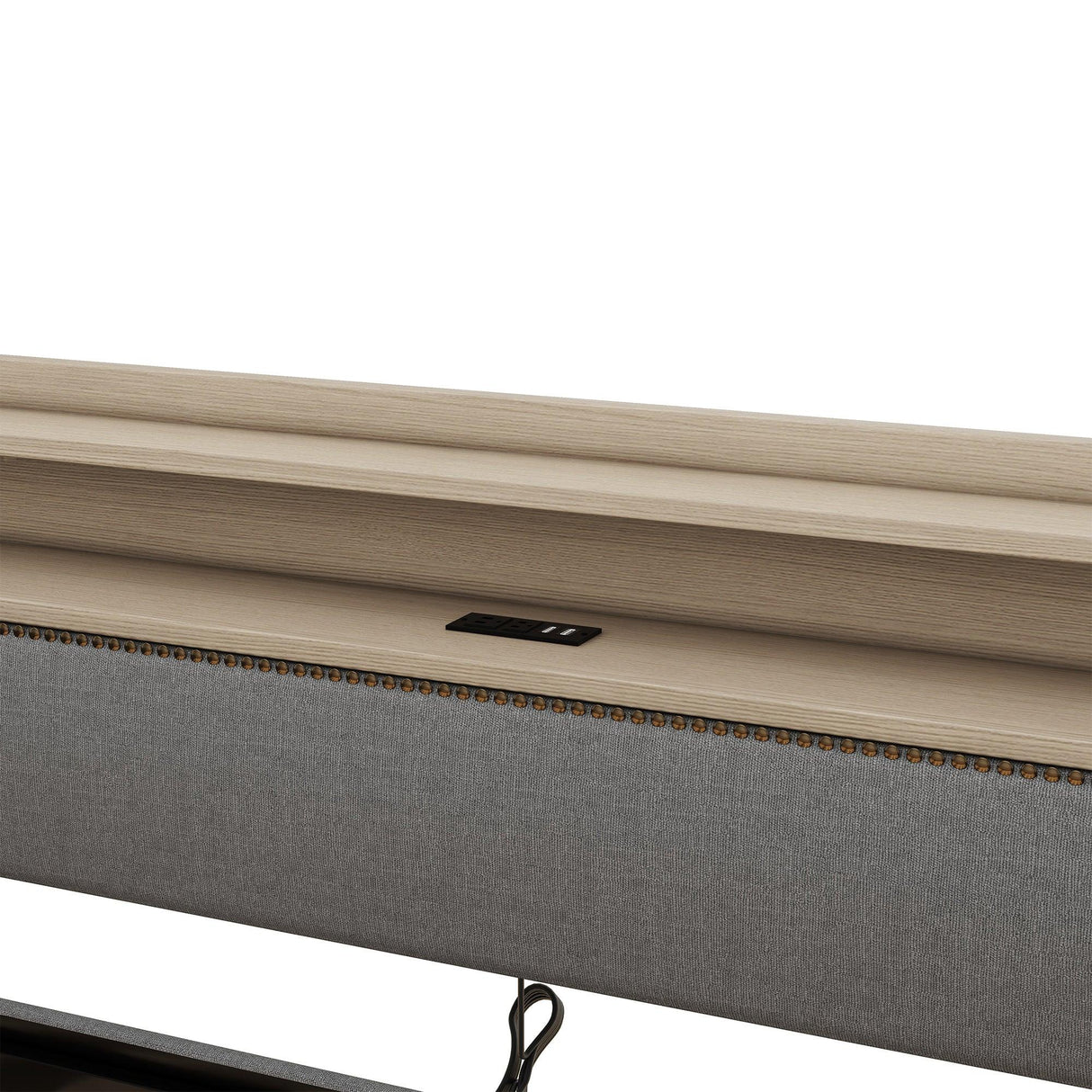 Twin Linen Upholstered Daybed With Storage Drawers Charging Station - Omega Lifestyles