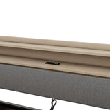 Twin Linen Upholstered Daybed With Storage Drawers Charging Station - Omega Lifestyles