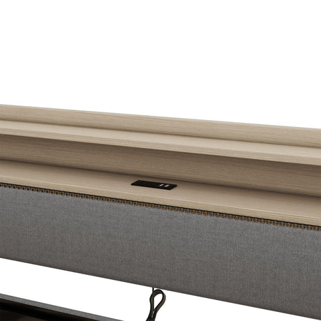 Twin Linen Upholstered Daybed With Storage Drawers Charging Station - Omega Lifestyles