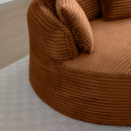 Modern Corduroy Boneless Floor Round Chair With Pillows - Omega Lifestyles