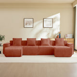 Modular 4-Seat Velvet Boneless Cloud Sectional Sofa - Omega Lifestyles