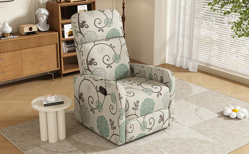 Manual Recliner Chair With Adjustable Backrest And Plush Upholstery - Omega Lifestyles