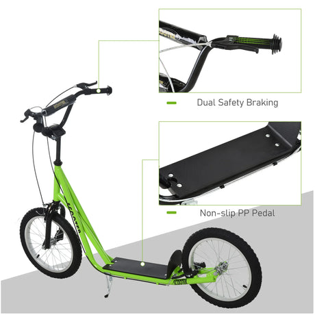 Youth Adjustable Handlebar Kick Scooter With Inflatable Tires - Omega Lifestyles