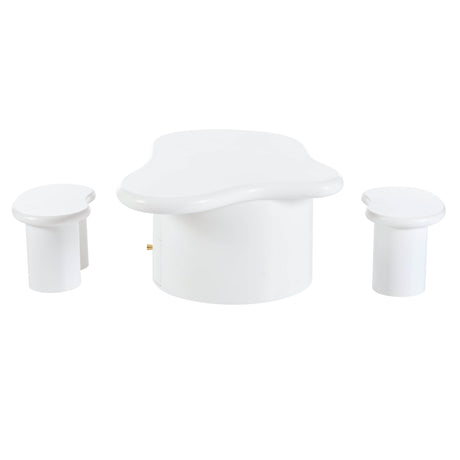 Cloud-Shaped Coffee Table With Stools And Drawers - Sleep Galleria