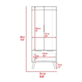 Light Oak Two-Door Wooden Wardrobe With Drawer - Omega Lifestyles