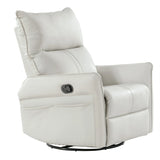 PU Reclining Rocking Chair With 360° Swivel And Footrest - Omega Lifestyles