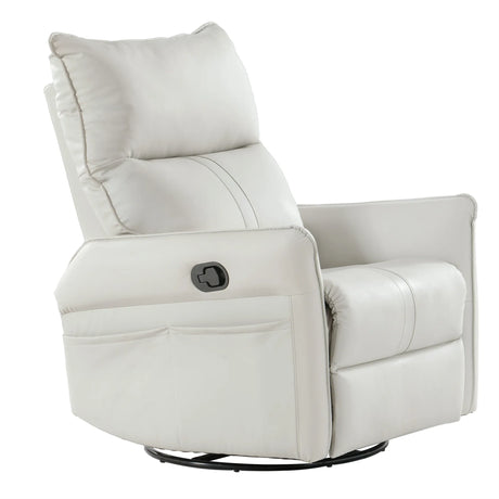 PU Reclining Rocking Chair With 360° Swivel And Footrest - Omega Lifestyles