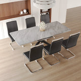 Modern Extendable MDF Metal Dining Table Set For 6-8 - Omega Lifestyles