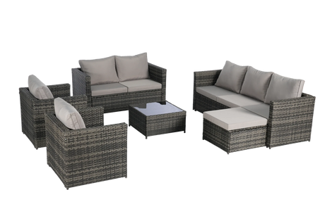 6-Piece Outdoor Rattan Wicker Patio Furniture Set - Omega Lifestyles