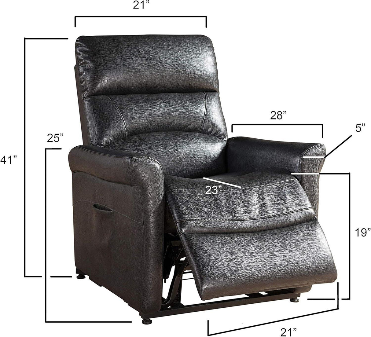 Power Reclining Faux Leather Memory Foam Lift Chair - Omega Lifestyles