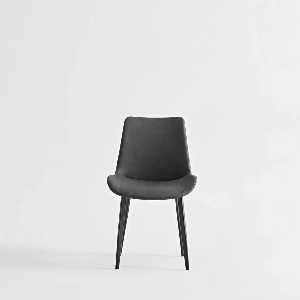 2-Piece Grey PU Leather Dining Chairs With Metal Legs - Omega Lifestyles