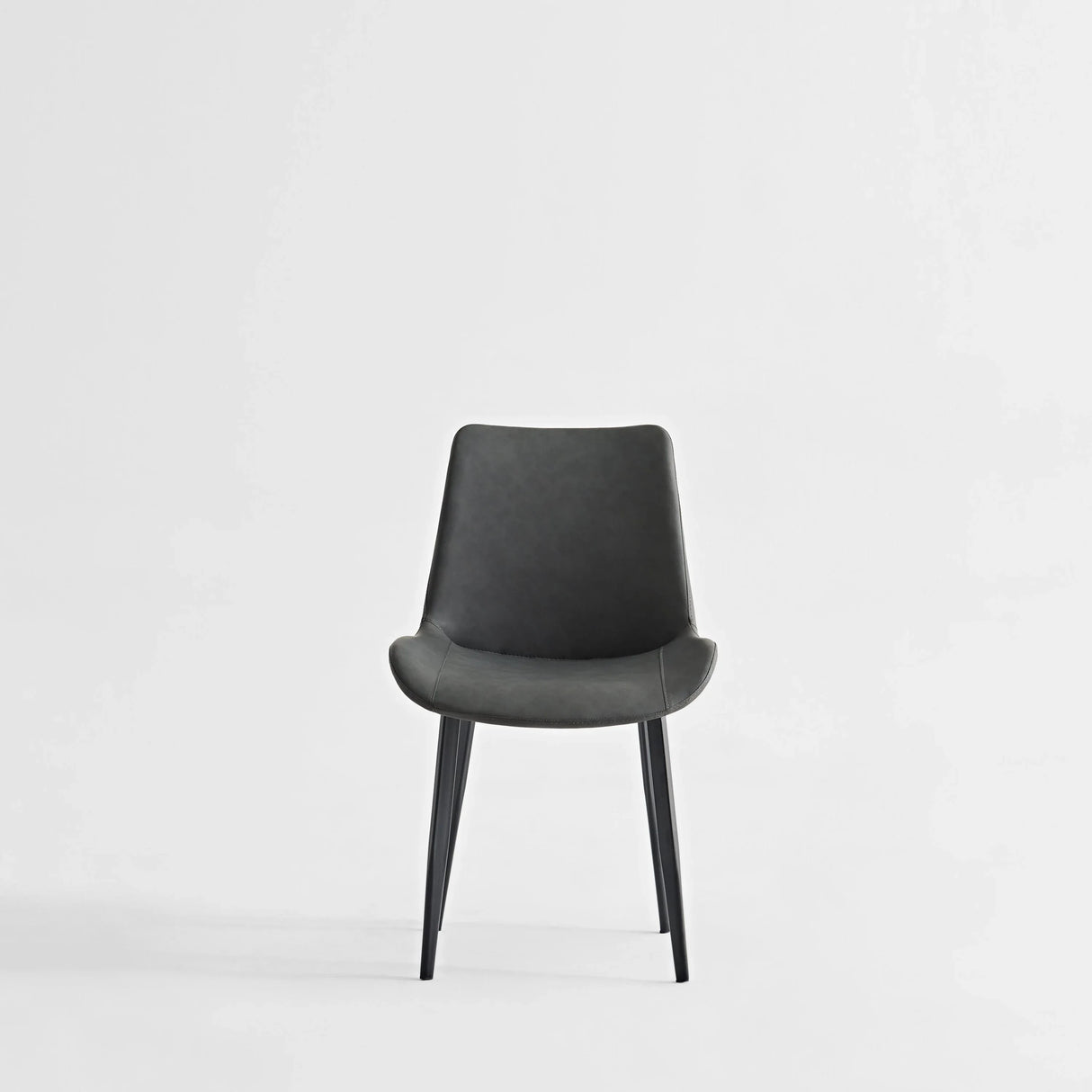 2-Piece Grey PU Leather Dining Chairs With Metal Legs - Omega Lifestyles