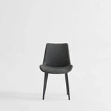 2-Piece Grey PU Leather Dining Chairs With Metal Legs - Omega Lifestyles