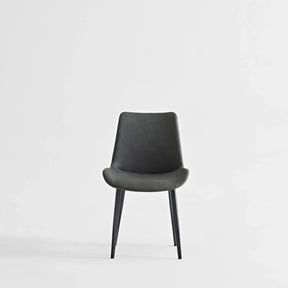 2-Piece Grey PU Leather Dining Chairs With Metal Legs - Omega Lifestyles