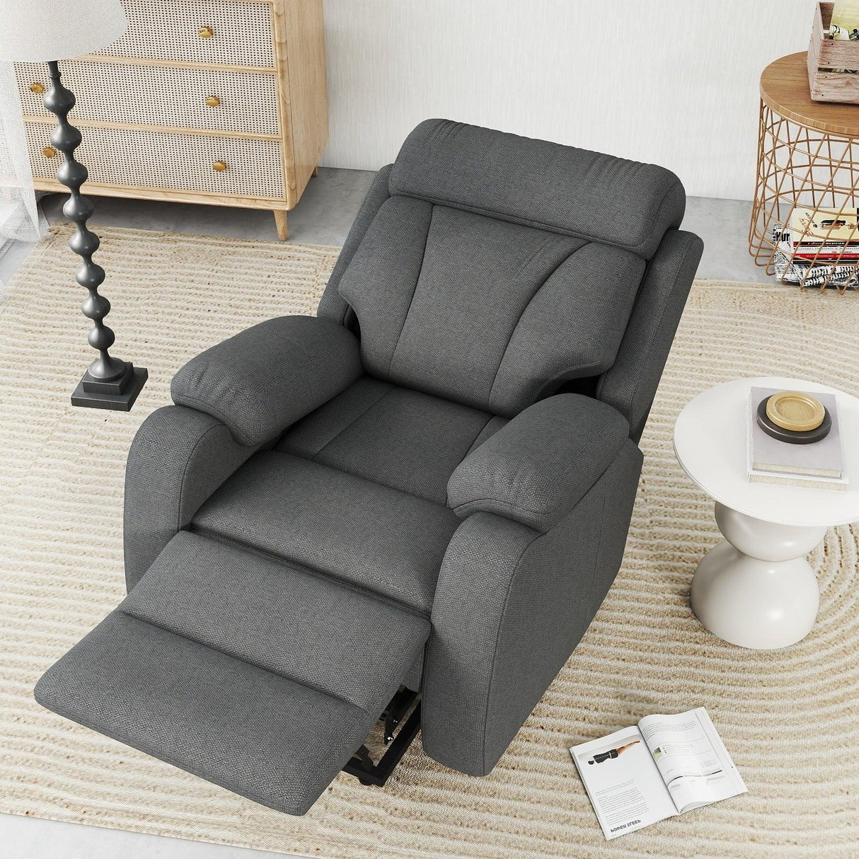 Power Lift Plush Snowflake Velvet Recliner Chair - Omega Lifestyles