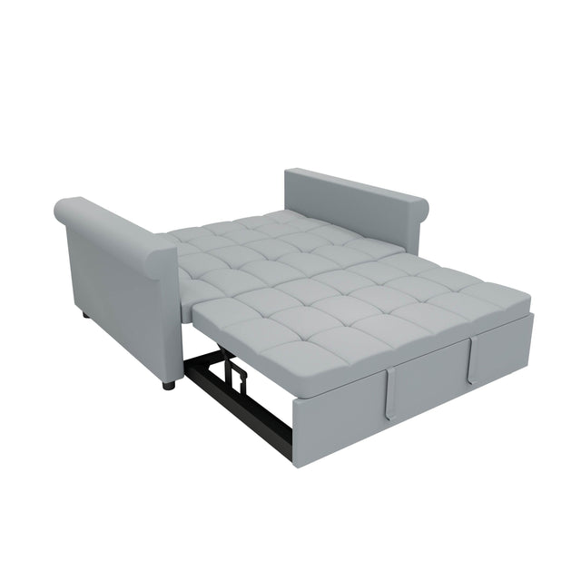 Gray Velvet Loveseat With Adjustable Backrest And Sleeper - Omega Lifestyles