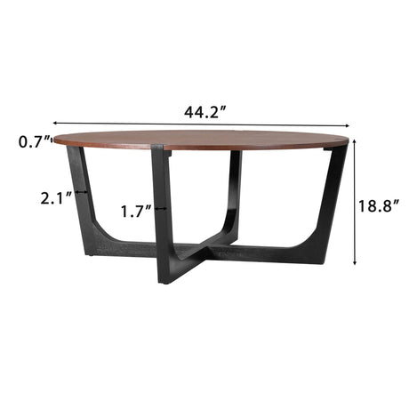 Acacia Solid Wood Round Coffee Table 44-Inch - Sleep Galleria