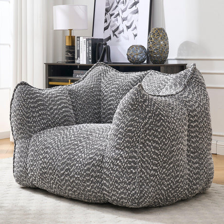Chenille Bean Bag Chair With Resilient Foam - Omega Lifestyles