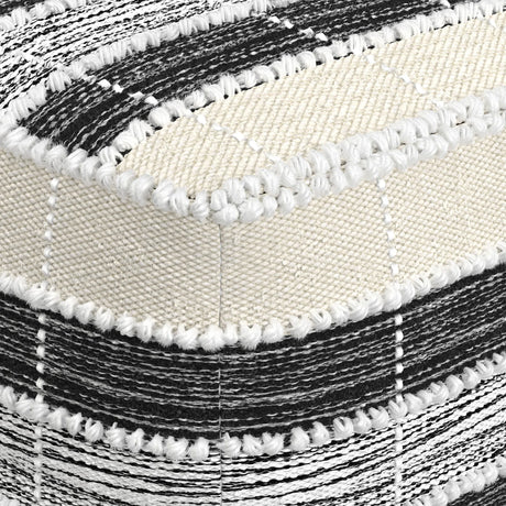 Recycled Fabric Square Pouf With Polystyrene Bead Filling - Omega Lifestyles