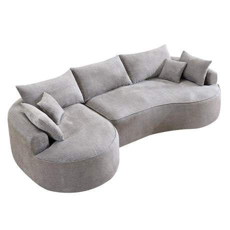 Minimalist Medium-Soft Chenille Foam 5-Seat Sofa - Omega Lifestyles