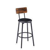 Rustic Brown Bar Table Set With Upholstered Stools - Omega Lifestyles