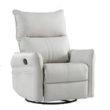 PU Reclining Rocking Chair With 360° Swivel And Footrest - Omega Lifestyles