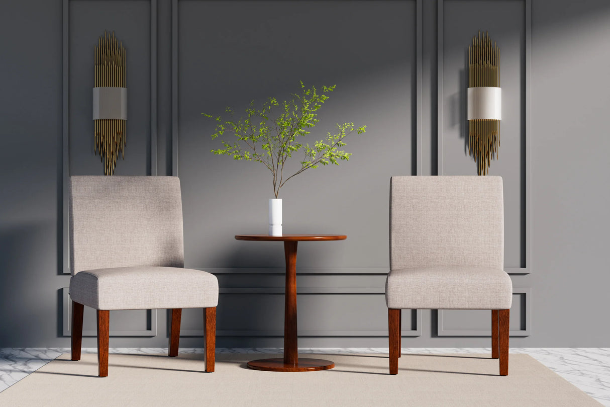 Fabric Accent Chair Set Of 2 With Round Wood Table - Omega Lifestyles