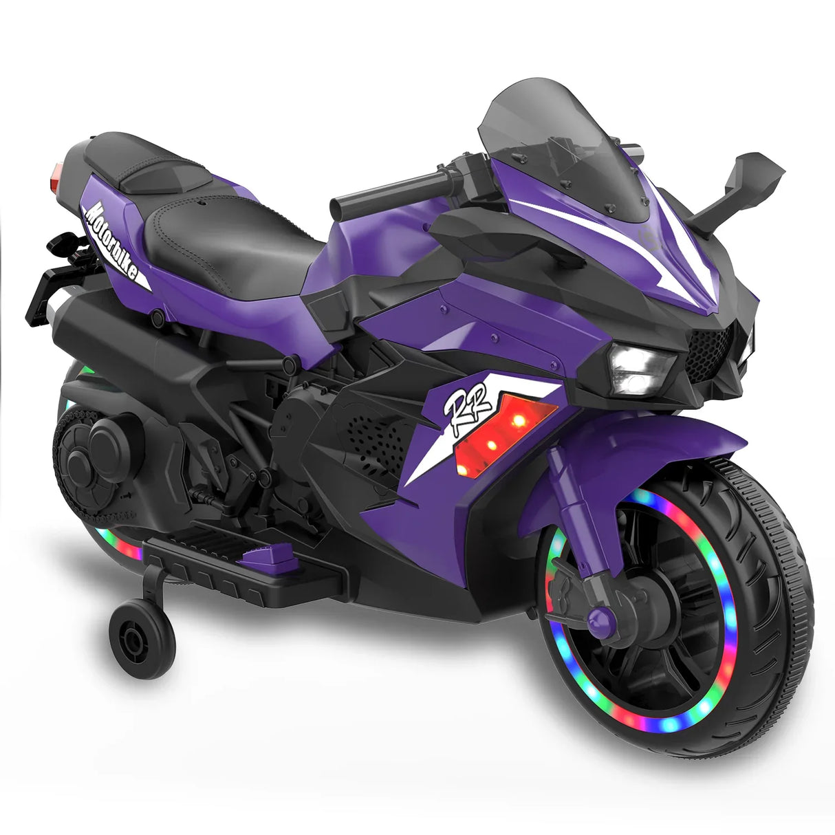 12V Violet Kids Electric Motorcycle With Bluetooth Music - Omega Lifestyles