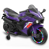 12V Violet Kids Electric Motorcycle With Bluetooth Music - Omega Lifestyles