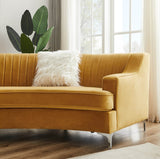 Gold Velvet Curved Modern Sofa Seating - Omega Lifestyles