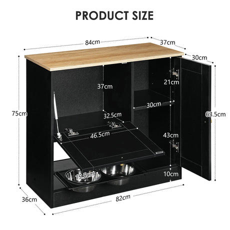 Pet Feeding Station With 2 Elevated Bowls And Storage - Sleep Galleria
