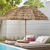 8-Foot Tilt Manual Thatched Tiki Patio Umbrella