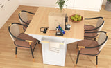 Folding Kitchen Island Cart With Power Outlet and Storage - Omega Lifestyles