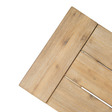 Rustic Acacia Wood Slat Panel Outdoor Bench - Omega Lifestyles
