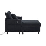 Oversized Corduroy Recliner Sofa With USB Charging - Omega Lifestyles