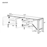 Modern Minimalist White MDF Metal TV Stand With Storage - Sleep Galleria