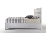 White Finish Low Profile Storage Queen Bed Frame - Omega Lifestyles