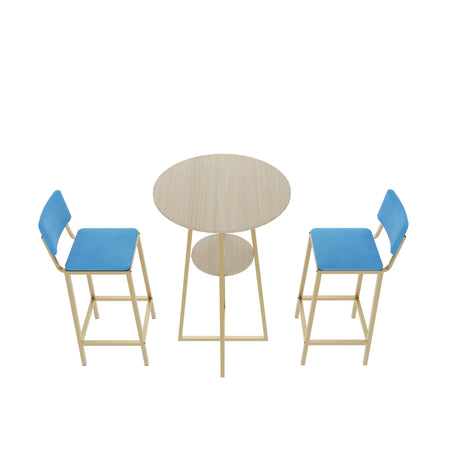 Three Piece Bar Table And Chairs Set With Storage - Omega Lifestyles