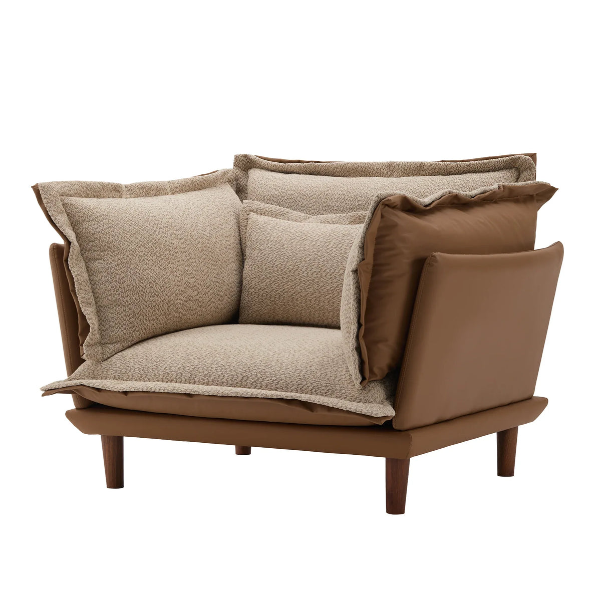 Modern Oversized Chenille Fabric Armchair Lounge Chair - Omega Lifestyles