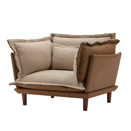 Modern Oversized Chenille Fabric Armchair Lounge Chair - Omega Lifestyles