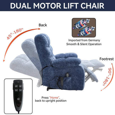 Medium-Firm Large Power Lift Massage Recliner Chair - Omega Lifestyles