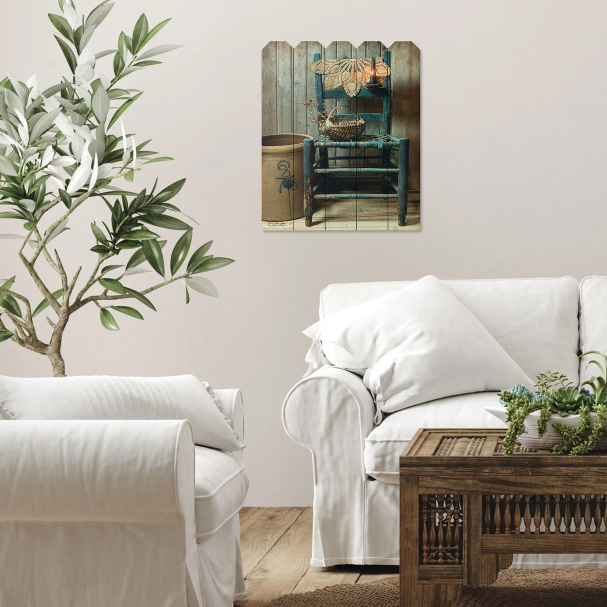 Multicolor Printed Paper Wall Art Wooden Fence Decor - Omega Lifestyles