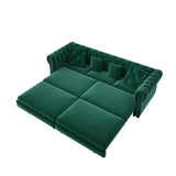 3-in-1 Convertible Velvet Sleeper Sofa Bed With Ottoman