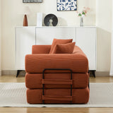 Corduroy Folding Sofa Bed With Foam Mattress And Pillows - Omega Lifestyles